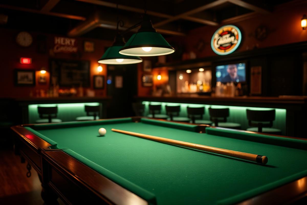 Table de billard au Bar Chez Yvon